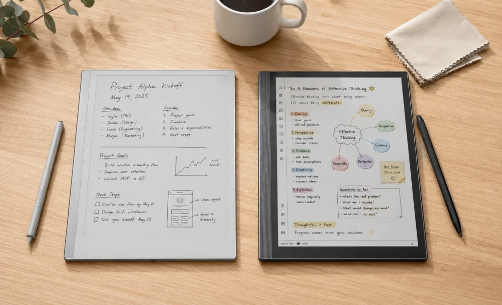 reMarkable Paper Pure versus Boox Note Air 5C comparison