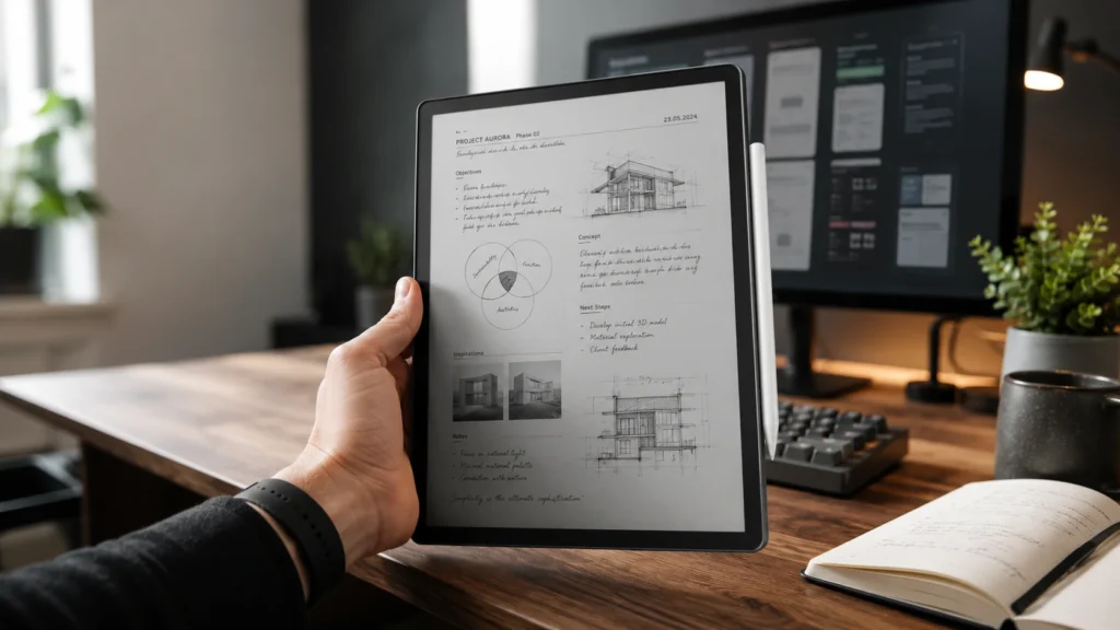 a person's hand showing best e ink tablets and reviews