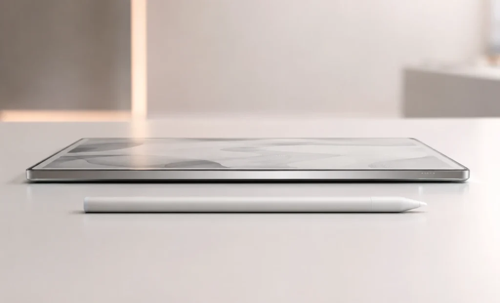 Viwoods AiPaper 10.65-inch E Ink tablet showing ultra-thin 4.5mm side profile on a white surface
